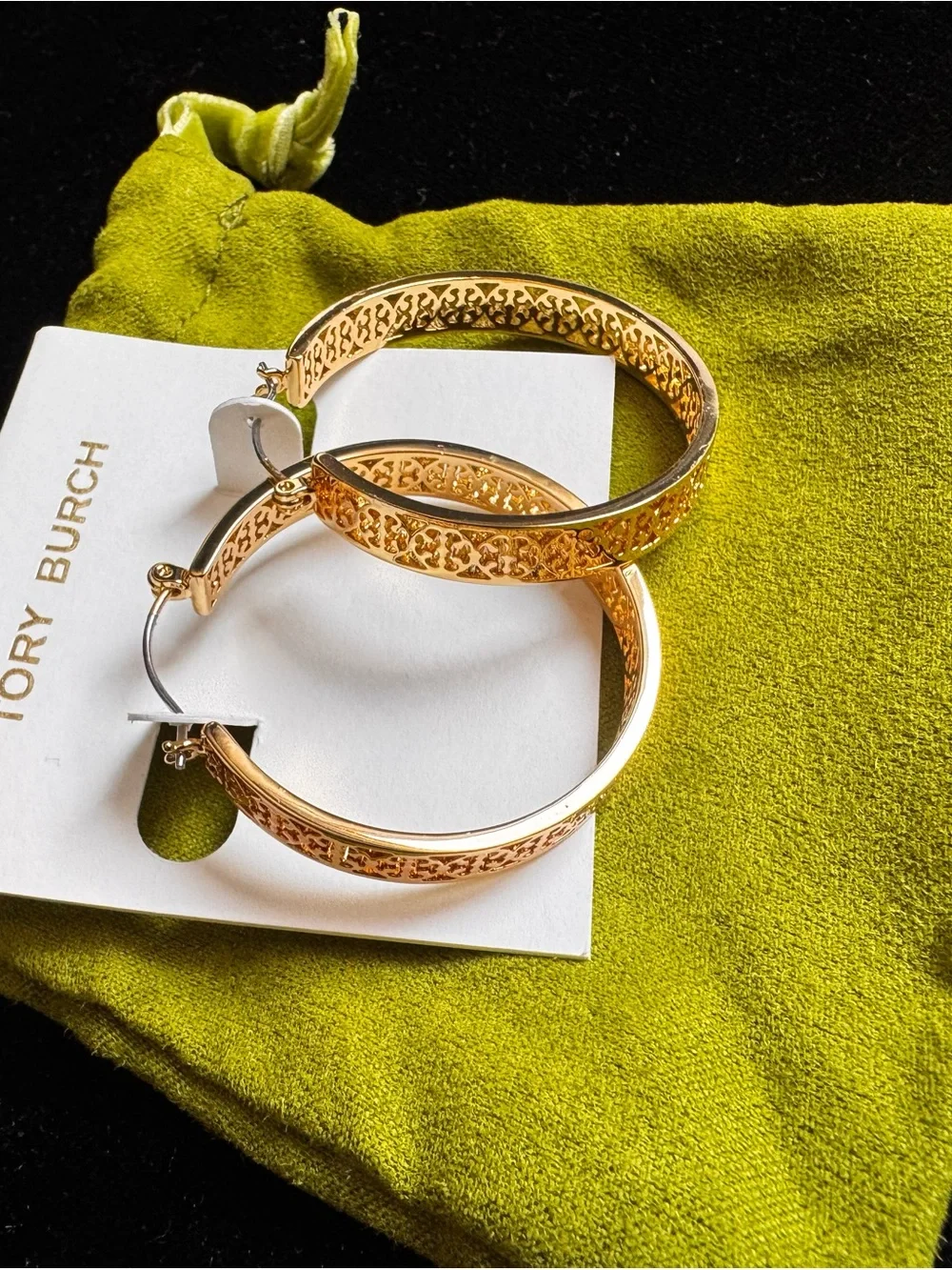Tory Burch Gold-Tone Filigree Hoop Earrings - Women Jewelry